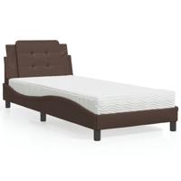 Bedframe zonder matras "Zadar" kunstleer bruin 80x200 cm
