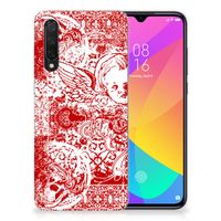 Silicone Back Case Xiaomi Mi 9 Lite Angel Skull Rood - thumbnail