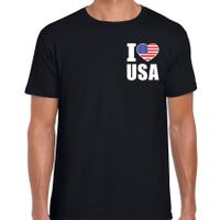 I love usa t-shirt Amerika zwart op borst voor heren - thumbnail