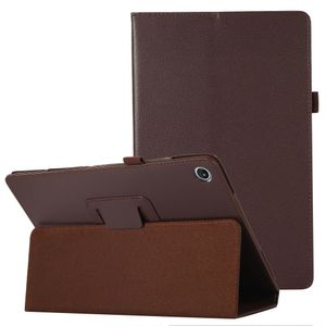 Lunso - Lenovo Tab M10 Plus Gen 3 (3e generatie) - Stand flip Bookcase hoes - Bruin