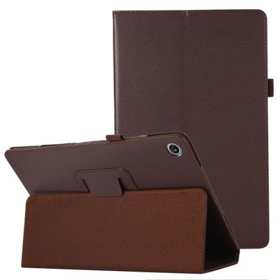 Lunso - Lenovo Tab M10 Plus Gen 3 (3e generatie) - Stand flip Bookcase hoes - Bruin