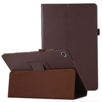 Lunso - Lenovo Tab M10 Plus Gen 3 (3e generatie) - Stand flip Bookcase hoes - Bruin