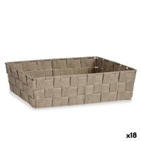 Veelzijdige mand Kipit Beige Polyester Stof Vlechten 3,8 L (18 Stuks)