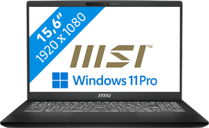 MSI Modern 15 H C13M-203NL Intel® Core™ i9 i9-13900H Laptop 39,6 cm (15.6") Full HD 16 GB DDR4-SDRAM 1 TB SSD Wi-Fi 6E (802.11ax) Windows 11 Pro Zwart