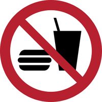 Pictogram Tarifold eten en drinken niet toegestaan ÃƒÂ¸200mm - thumbnail