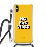 No Bad Vibes: iPhone XS Max Transparant Hoesje met koord