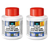 2x potjes Bison hard PVC lijm 100 ml