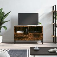 Tv-meubel 80x36x50 cm bewerkt hout gerookt eikenkleurig - thumbnail