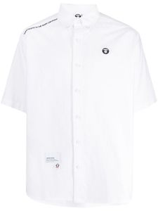 AAPE BY *A BATHING APE® chemise en coton à détail de logo - Blanc