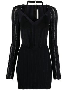 Dion Lee robe courte à effet peau de serpent - Noir