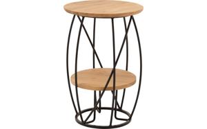 Goossens Salontafel Bellis rond, hout eiken blank, stijlvol landelijk, 39 x 60 x 39 cm