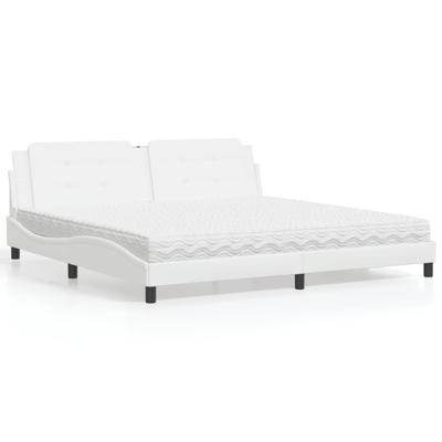 Bed met matras "Zadar" kunstleer wit 200x200 cm