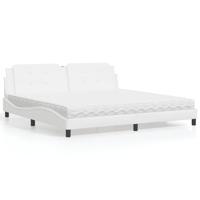 Bed met matras "Zadar" kunstleer wit 200x200 cm