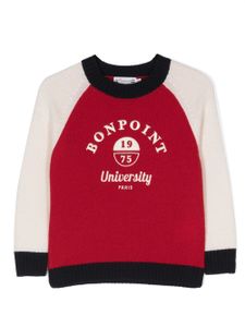 Bonpoint sweat en laine à logo brodé - Rouge