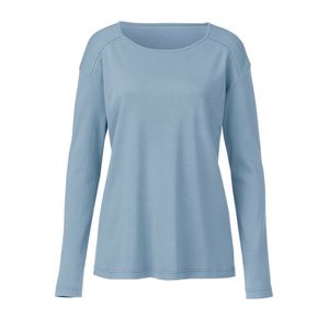 Shirt met lange mouwen van bio-katoen, duifblauw Maat: 44/46