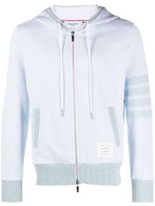 Thom Browne hoodie zippé à détails rayés - Blanc