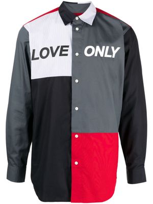 Ports V chemise en coton à slogan imprimé - Rouge