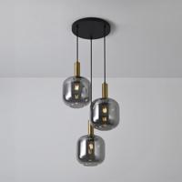 Hanglamp Xirena vetro fumé III - E27-fitting - Drie bollen van rookglas - Speels effect - IP20 voor binnen