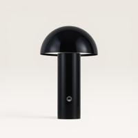 LED Tafellamp Noryn nero - Zwarte dim- en oplaadbare paddenstoel lamp van metaal - Voor binnen