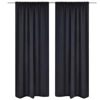 VidaXL Gordijnen met gleuven 135 x 245 cm zwart 2 st