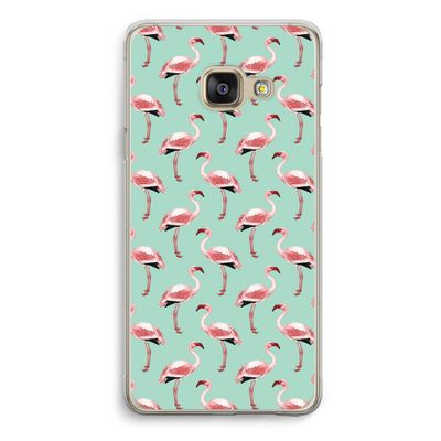 Flamingoprint groen: Samsung Galaxy A3 (2016) Transparant Hoesje