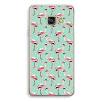 Flamingoprint groen: Samsung Galaxy A3 (2016) Transparant Hoesje