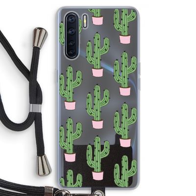 Cactus Lover: Oppo A91 Transparant Hoesje met koord