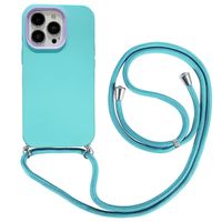 iPhone SE 2022 hoesje - Backcover - Koord - Extra valbescherming - TPU - Lichtblauw
