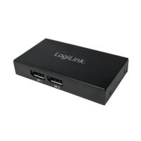 LogiLink 2 poorten DisplayPort-splitter Ultra HD-geschikt 3840 x 2160 Pixel Zwart