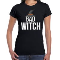 Bad witch halloween verkleed t-shirt zwart voor dames - thumbnail