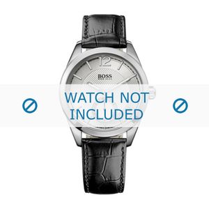 Hugo Boss horlogeband HB-168-1-14-2459-HB1512792 Croco leder Zwart 20mm + zwart stiksel