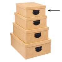 5Five Opbergdoos/box - goudgeel - L28 x B22 x H11 cm - Stevig karton - Industrialbox   -