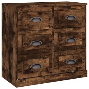 The Living Store Dressoir s - Klassiek - 70 x 35.5 x 67.5 cm - Gerookt Eiken