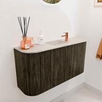 Toiletmeubel Mondiaz Joya Dlux | 83.2 cm | Meubelkleur Shadow | Faye wastafel Ostra Wasbak Midden | 1 kraangat