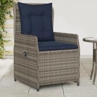 Liggende tuinstoelen 2 stuks grijs polyrotan