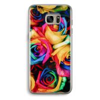 Neon bloemen: Samsung Galaxy S7 Edge Transparant Hoesje