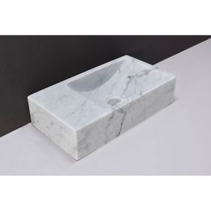 Fontein Forzalaqua Venetia Carrara Gepolijst Kraangat Links 40x22x10 cm Forzalaqua