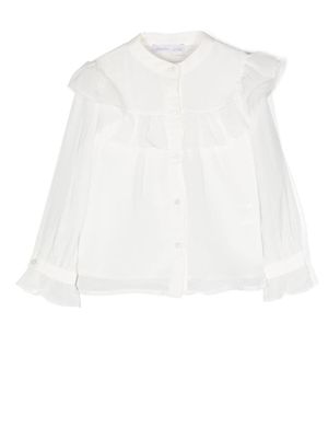 Patachou blouse en chiffon à volants - Blanc