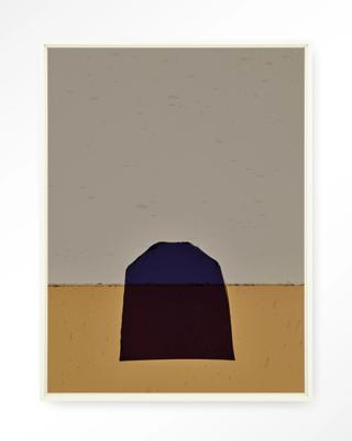 Urban Cotton Wandkleed 'Geen Paars' 110 x 145cm in Floating Frame - off white