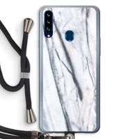 Gestreepte marmer: Samsung Galaxy A20s Transparant Hoesje met koord