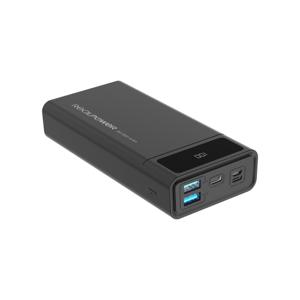 RealPower PB-20k Powerbank 20000 mAh USB PD Lithium Zwart Statusweergave