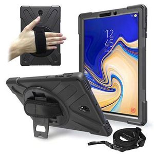 Samsung Galaxy Tab S4 Heavy Duty 360 Case met Draagriem - Zwart