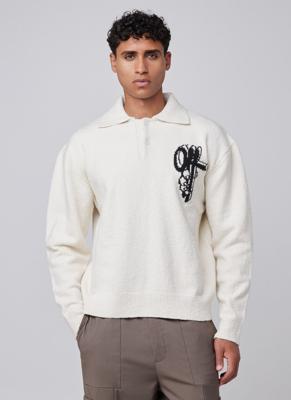Off The Pitch Boucle Grip Sweater Heren Gebroken Wit - Maat S - Kleur: Gebroken Wit | Soccerfanshop
