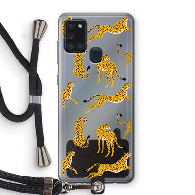 Luipaard: Samsung Galaxy A21s Transparant Hoesje met koord