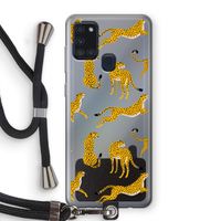 Luipaard: Samsung Galaxy A21s Transparant Hoesje met koord