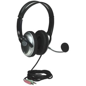 Manhattan 175555 hoofdtelefoon/headset Bedraad Hoofdband Oproepen/muziek Zwart