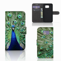 Samsung Galaxy S6 Edge Telefoonhoesje met Pasjes Pauw - thumbnail