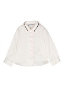 Emporio Armani Kids chemise en coton à logo brodé - Blanc