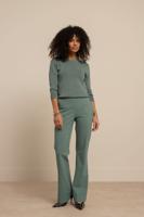 Studio Anneloes Flair Bonded Trousers 13542 Flared 7600 Dark Sage Green
