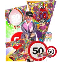 Sarah 50 jaar leeftijd themafeest pakket XL versiering/decoratie - thumbnail